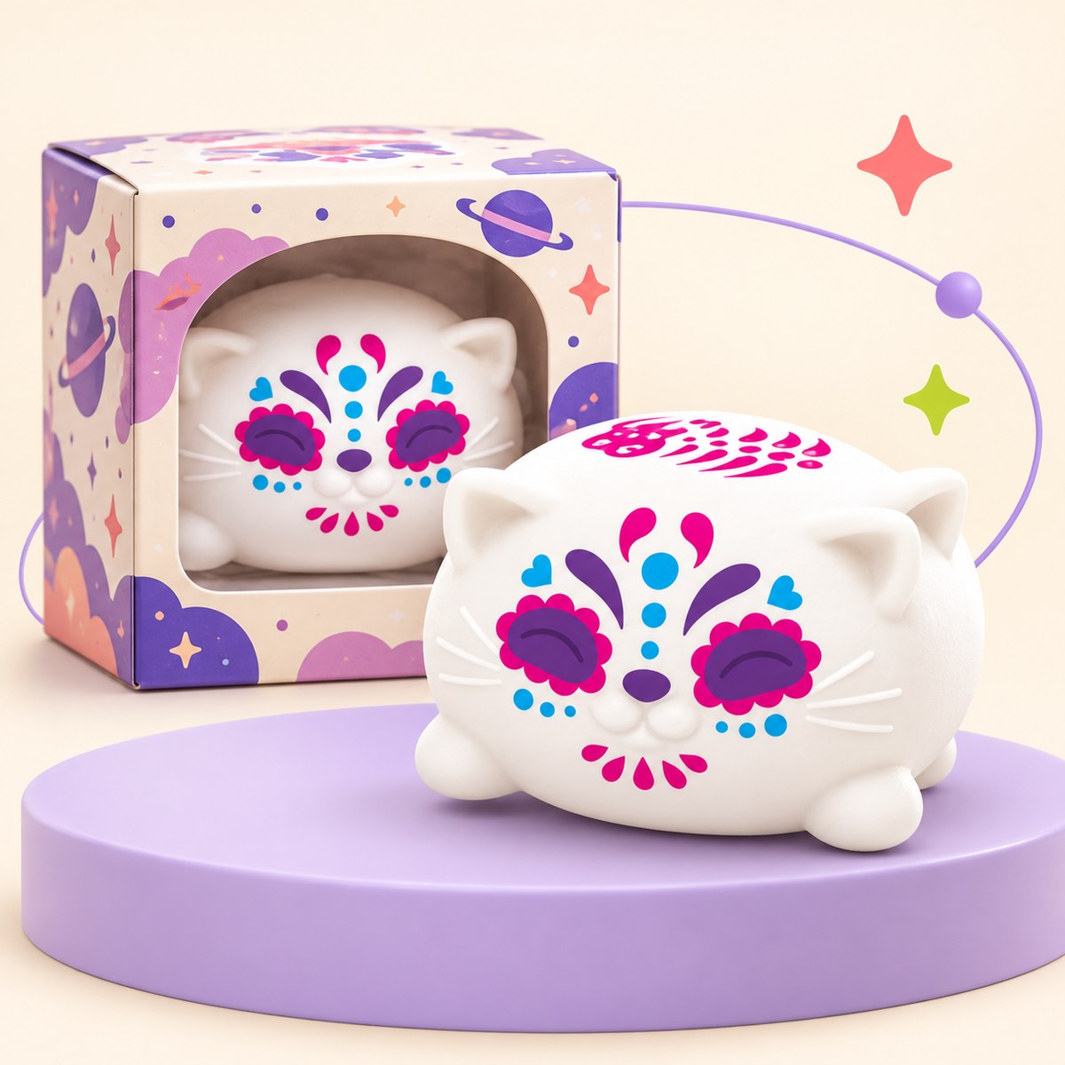 NeeDoh Sugar Skull Cats